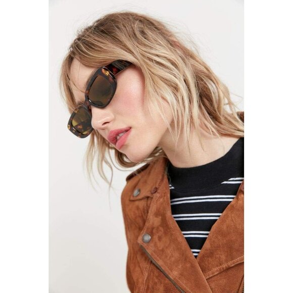 Trendy Rectangle Dark Leopard Sunglasses Women Men Retro Square Fashion Shades - Picture 9 of 9